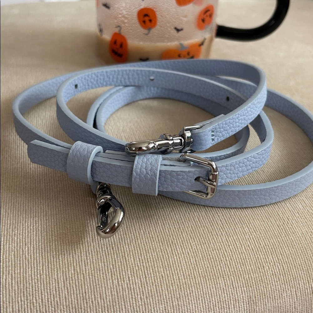 Light Blue bandolier strap with Silver Buckle